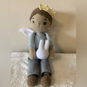 Vintage Amigurumi Cute Rare Tall Tooth Fairy Crochet Doll Handmade